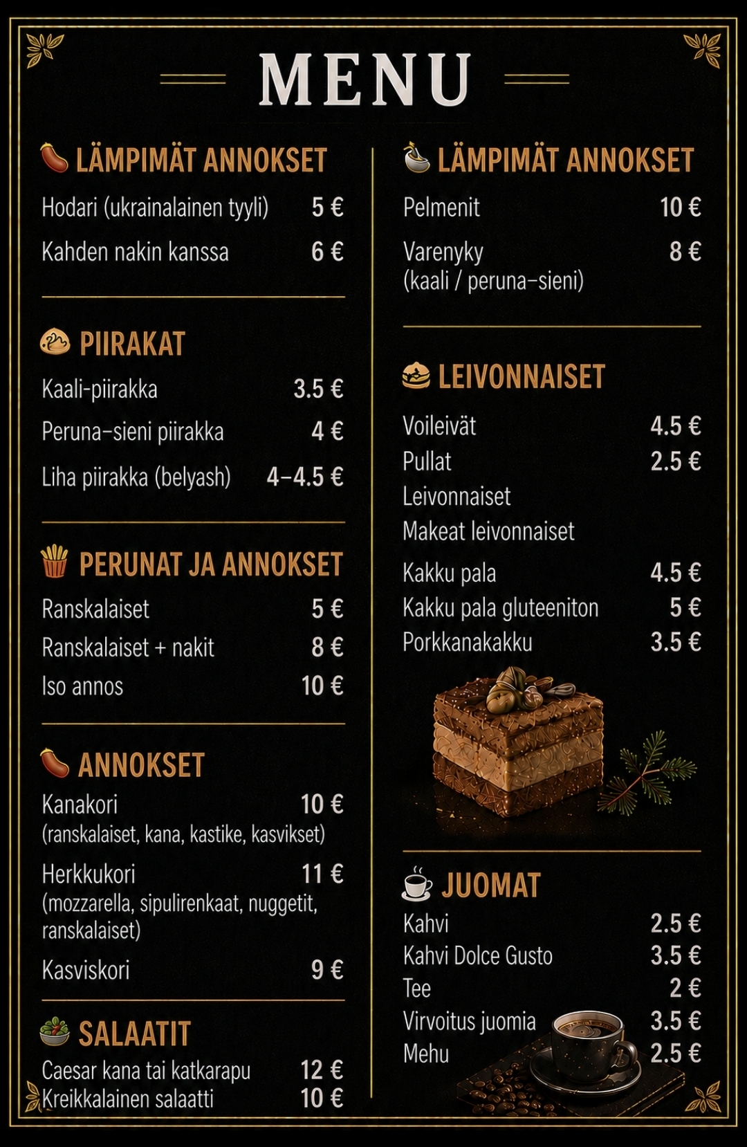 Zakun Rannan menu 2026